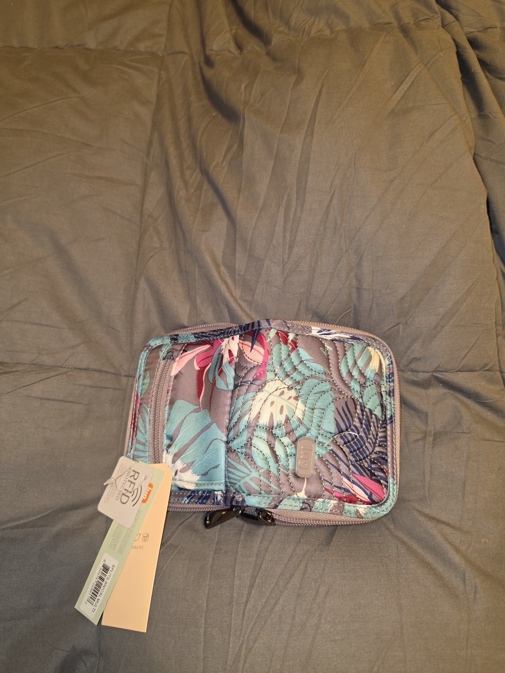 Lug Splits Compact Wallet In Botanical Multi - Picture 7 of 8